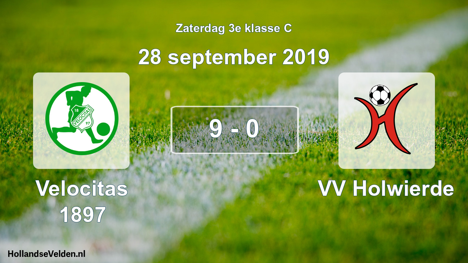 Total number of matches played: Velocitas 1897 - VV Holwierde 9 - 0 (28 September 2019)