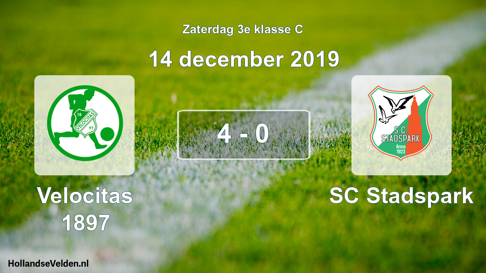 Total number of matches played: Velocitas 1897 - SC Stadspark 4 - 0 (14 December 2019)