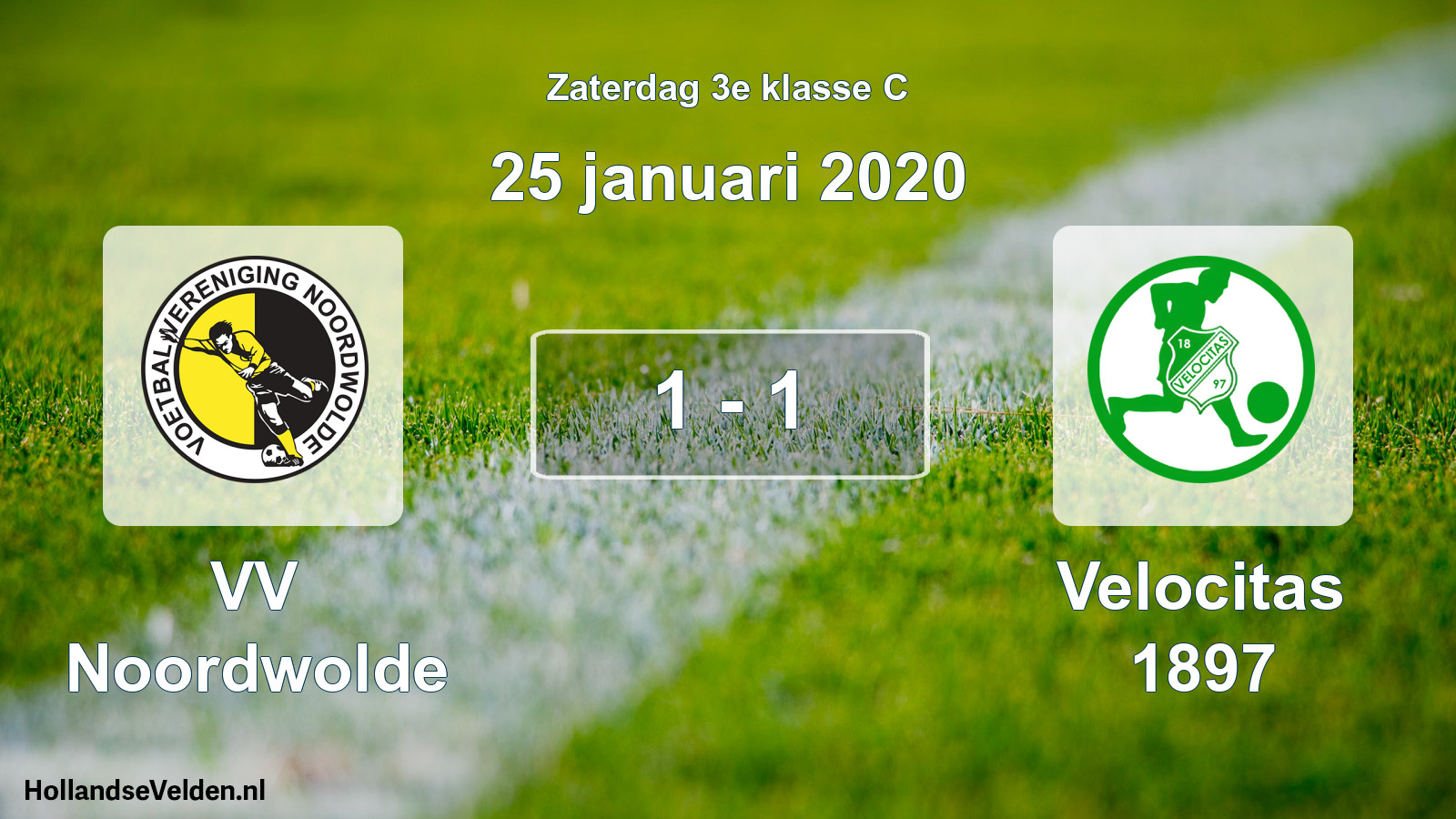Total number of matches played: VV Noordwolde - Velocitas 1897 1 - 1 (25 January 2020)