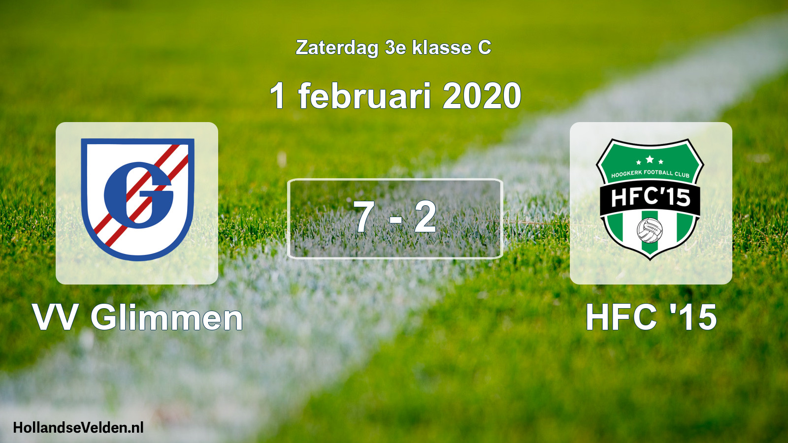 Total number of matches played: VV Glimmen - HFC '15 7 - 2 (1 February 2020)