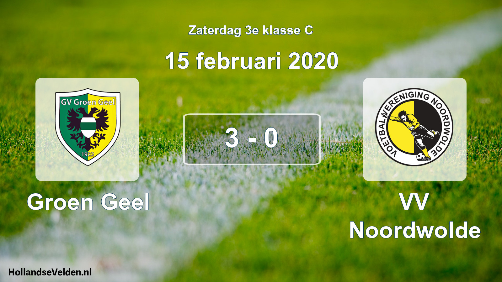 Total number of matches played: Groen Geel - VV Noordwolde 3 - 0 (15 February 2020)
