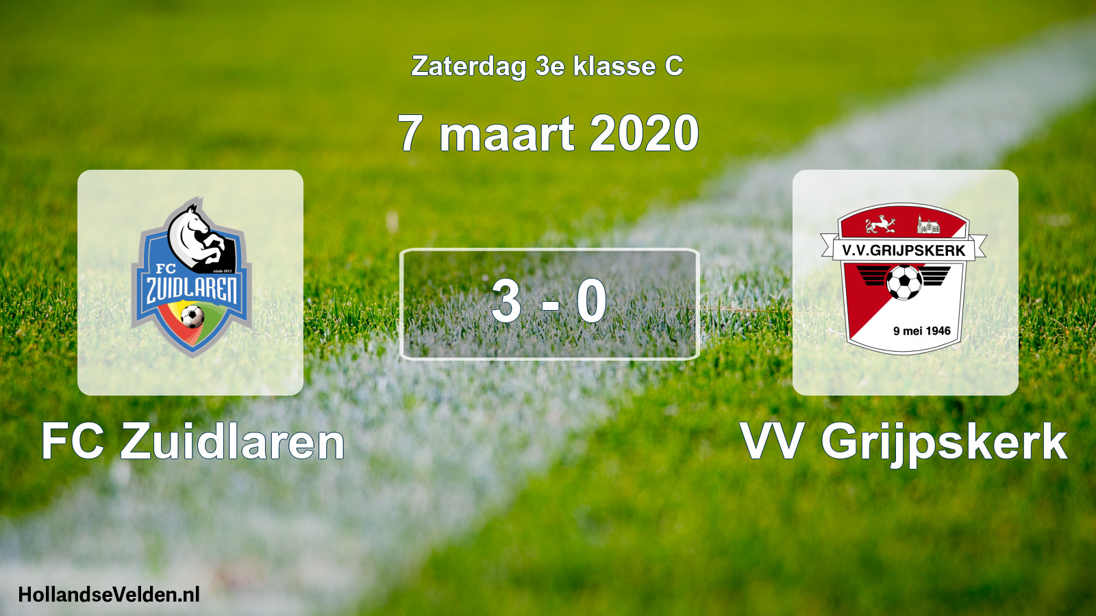 Total number of matches played: FC Zuidlaren - VV Grijpskerk 3 - 0 (7 March 2020)