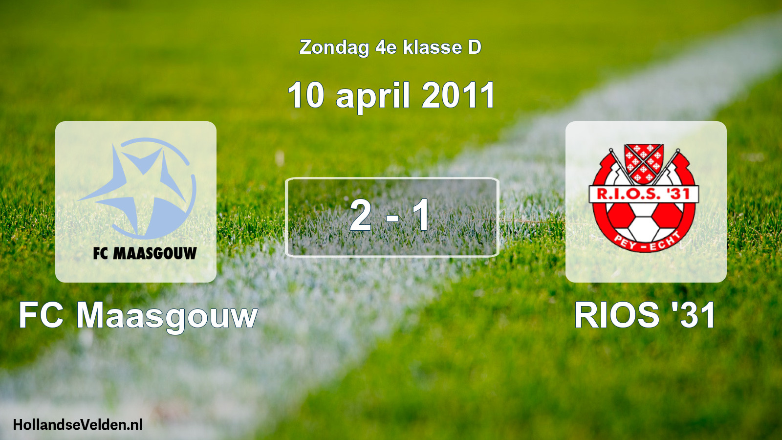 Total number of matches played: FC Maasgouw - RIOS '31 2 - 1 (10 April 2011)