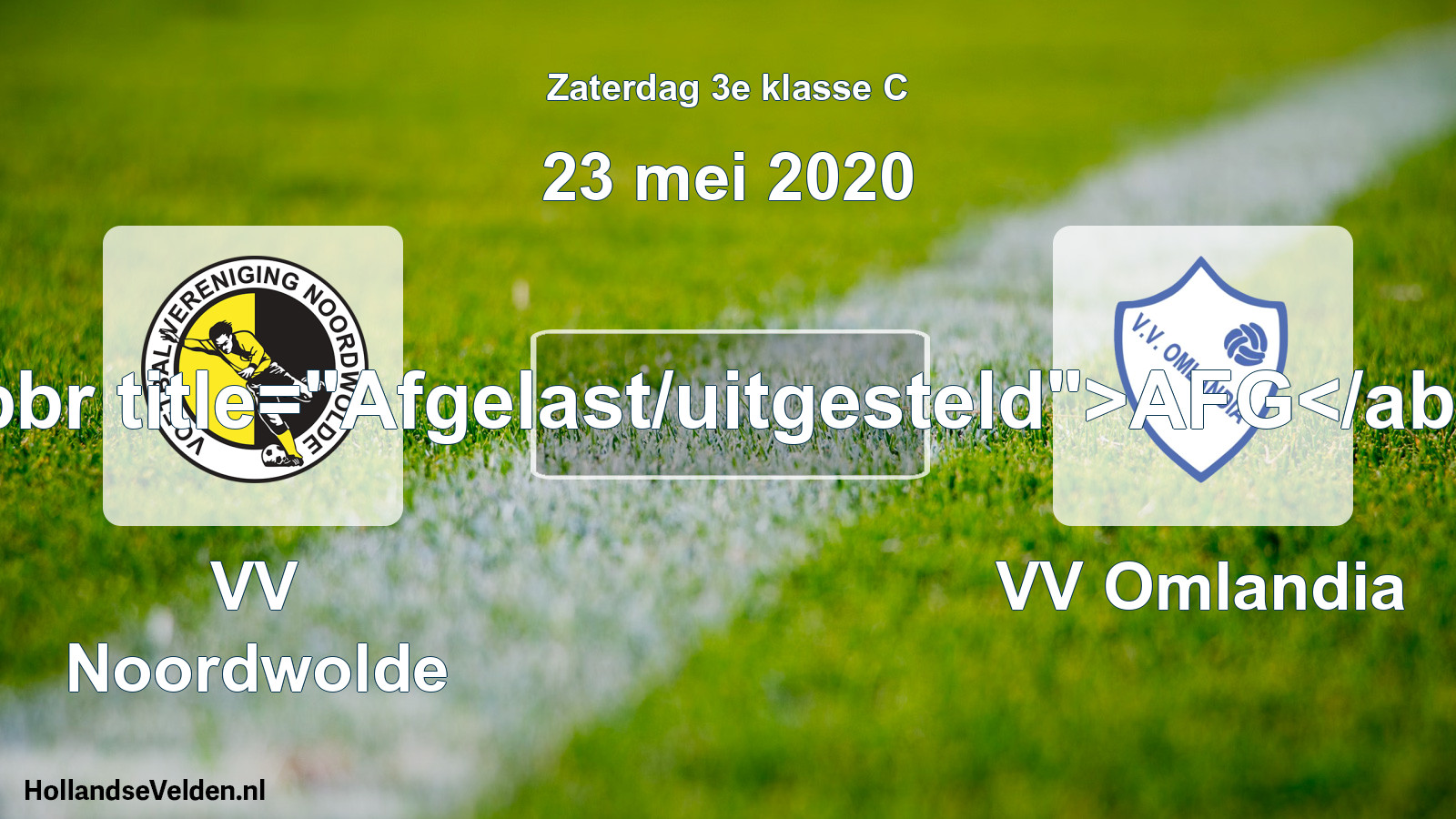 Scheduled Match: VV Noordwolde - VV Omlandia (23 May 2020)