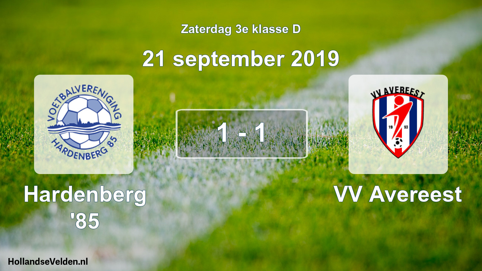 Total number of matches played: Hardenberg '85 - VV Avereest 1 - 1 (21 September 2019)