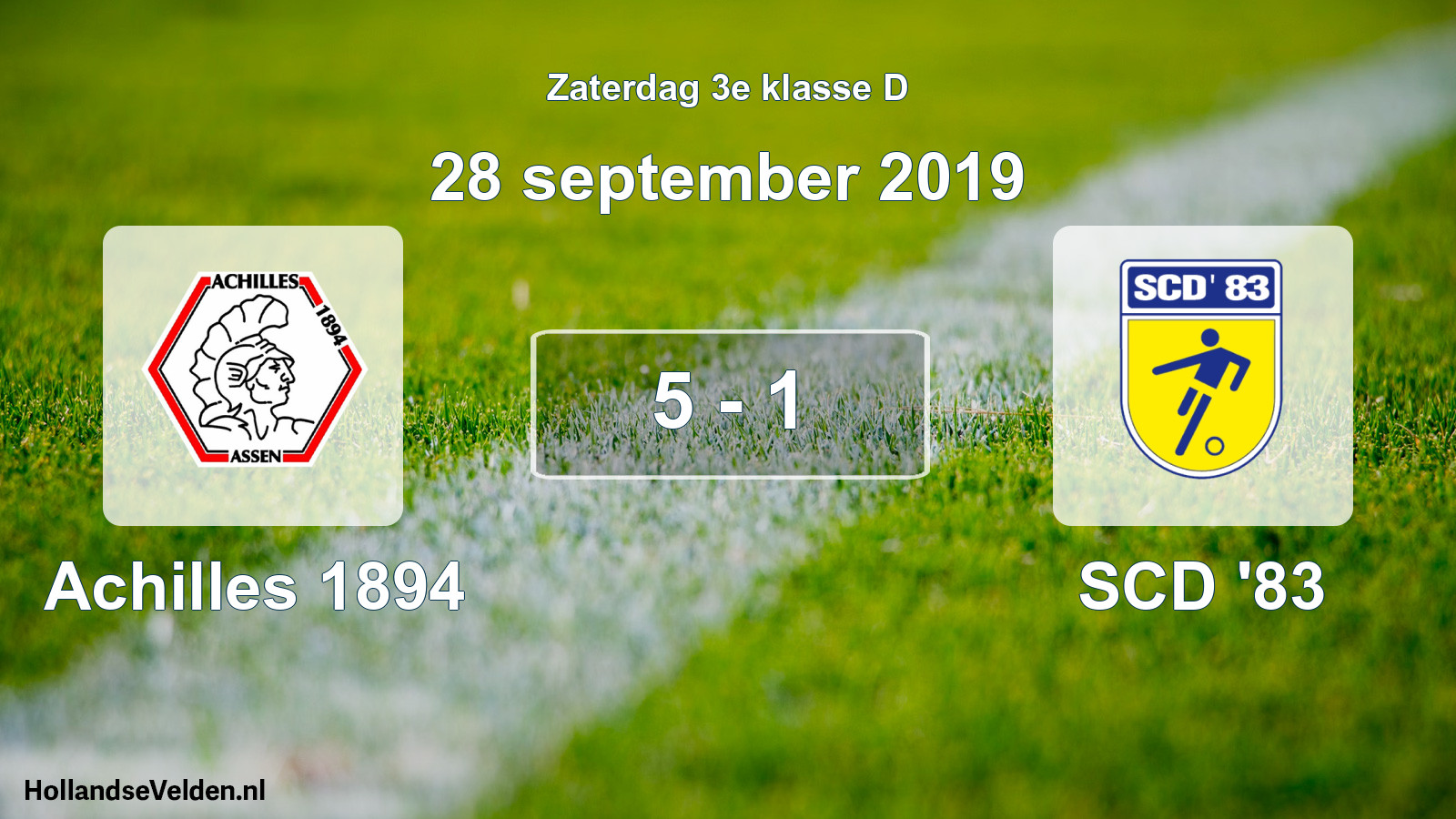 Total number of matches played: Achilles 1894 - SCD '83 5 - 1 (28 September 2019)