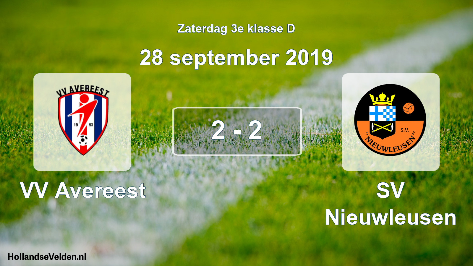 Total number of matches played: VV Avereest - SV Nieuwleusen 2 - 2 (28 September 2019)