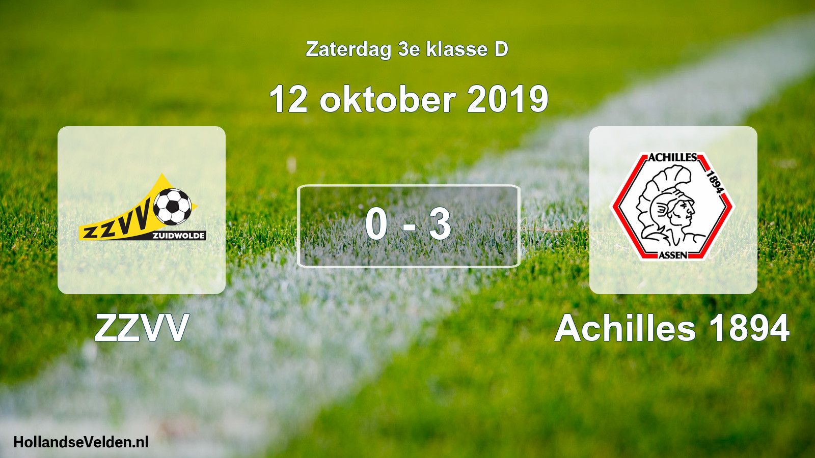Total number of matches played: ZZVV - Achilles 1894 0 - 3 (12 October 2019)