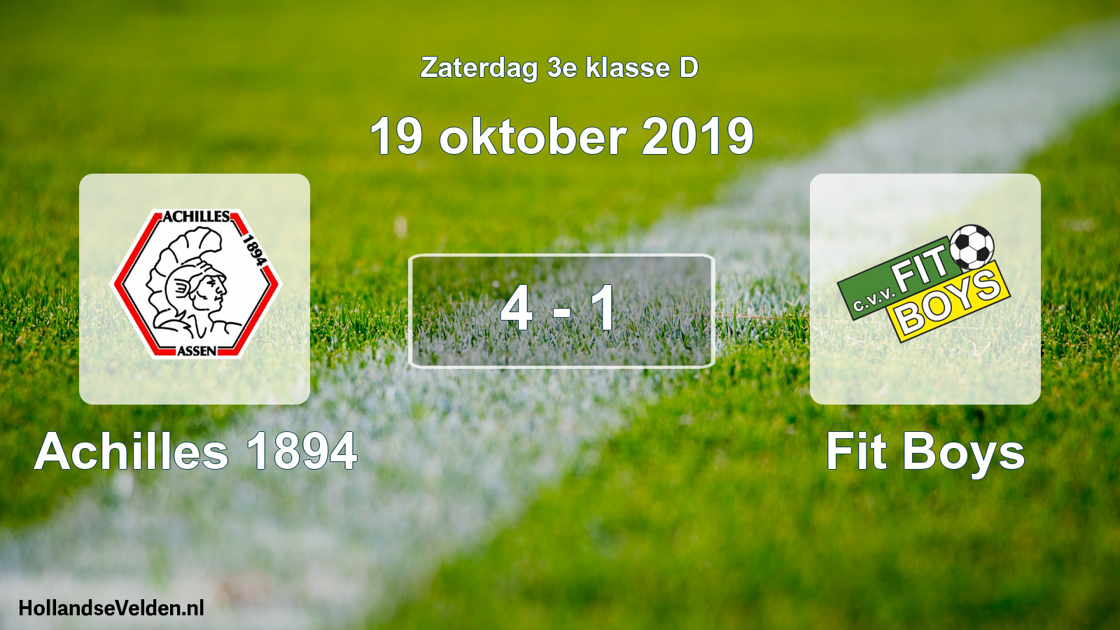 Total number of matches played: Achilles 1894 - Fit Boys 4 - 1 (19 October 2019)