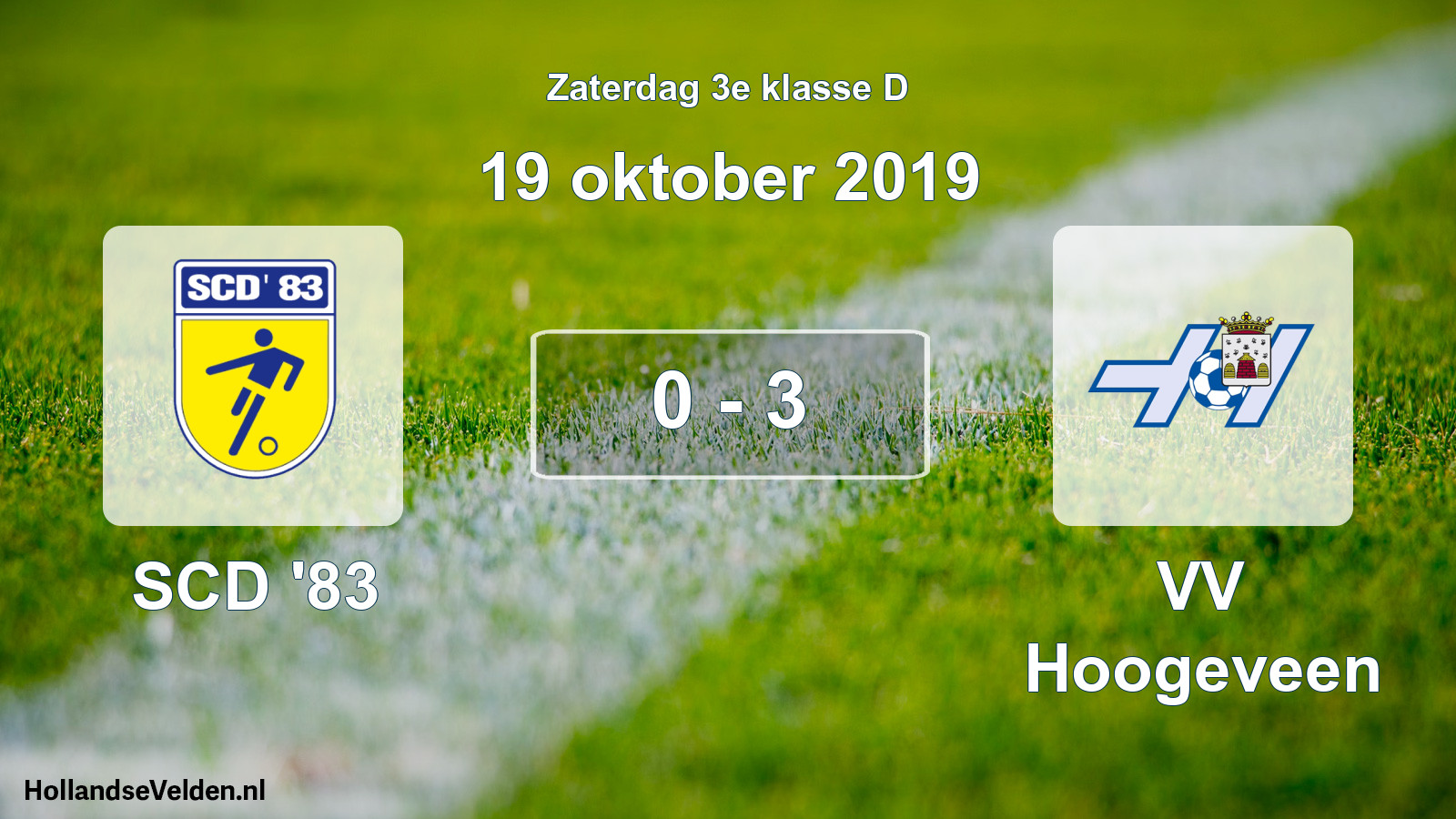 Total number of matches played: SCD '83 - VV Hoogeveen 0 - 3 (19 October 2019)