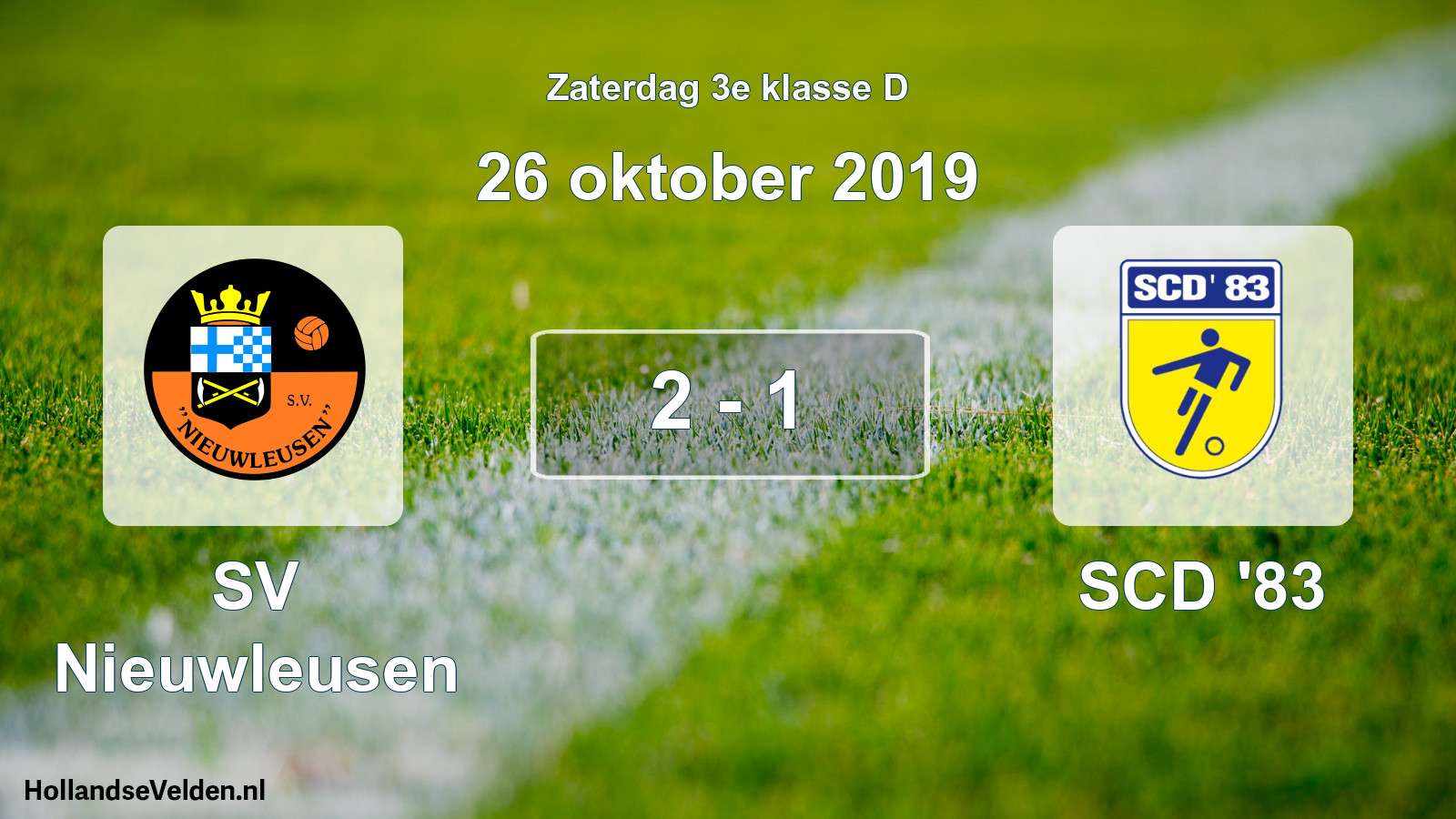 Total number of matches played: SV Nieuwleusen - SCD '83 2 - 1 (26 October 2019)