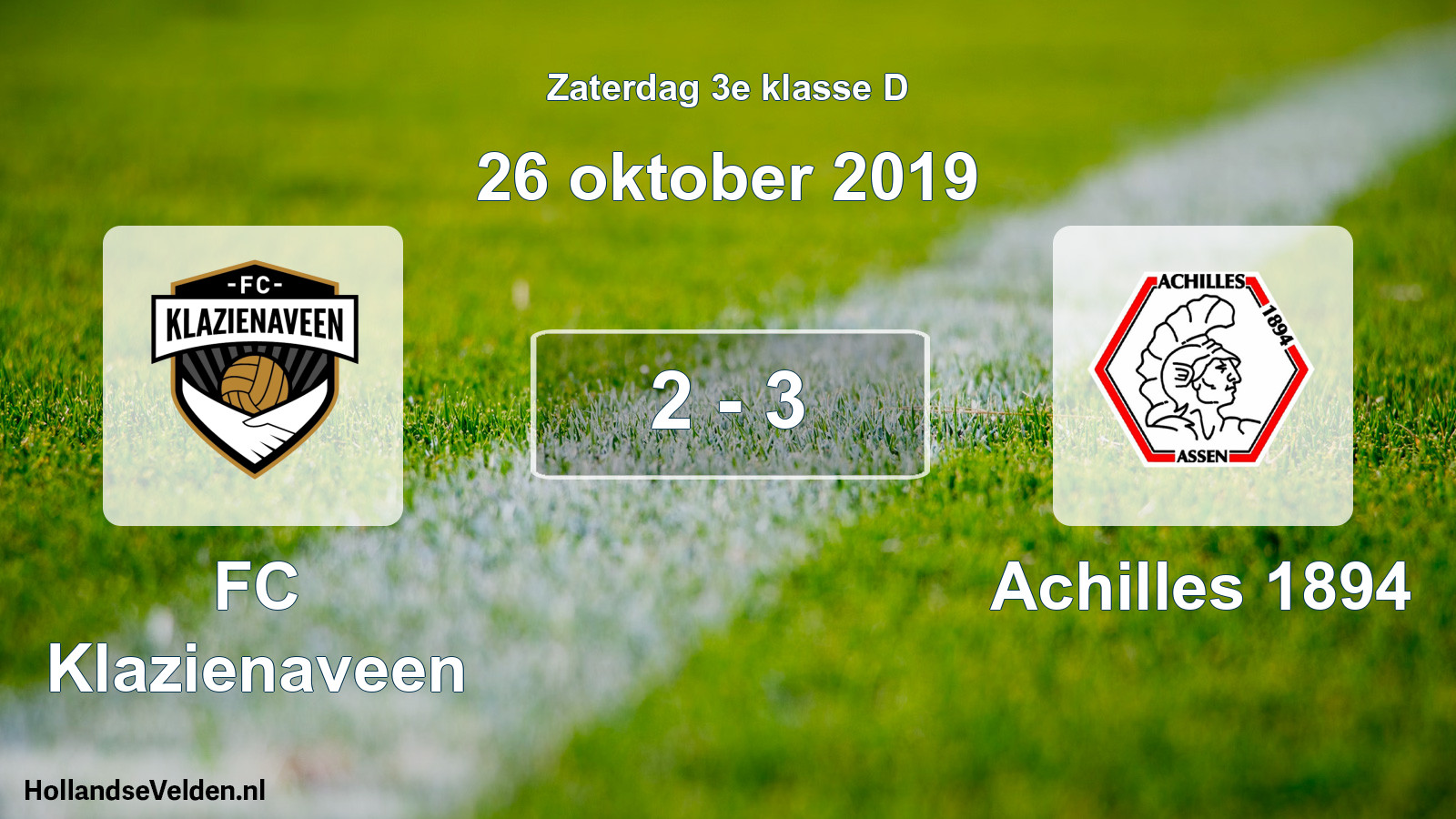 Total number of matches played: FC Klazienaveen - Achilles 1894 2 - 3 (26 October 2019)