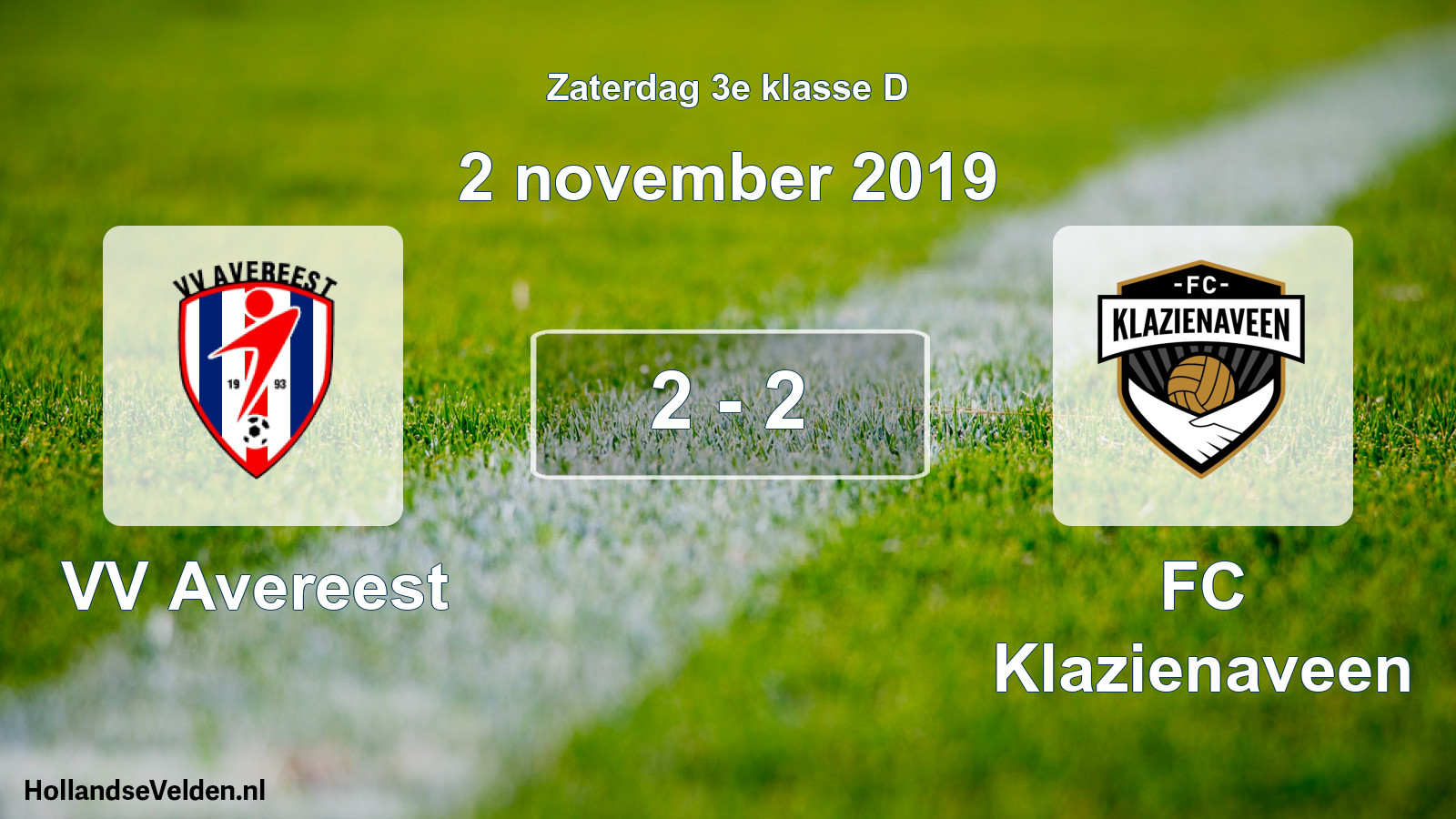 Total number of matches played: VV Avereest - FC Klazienaveen 2 - 2 (2 November 2019)