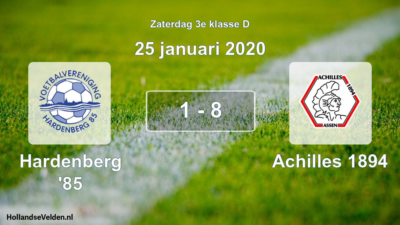Total number of matches played: Hardenberg '85 - Achilles 1894 1 - 8 (25 January 2020)