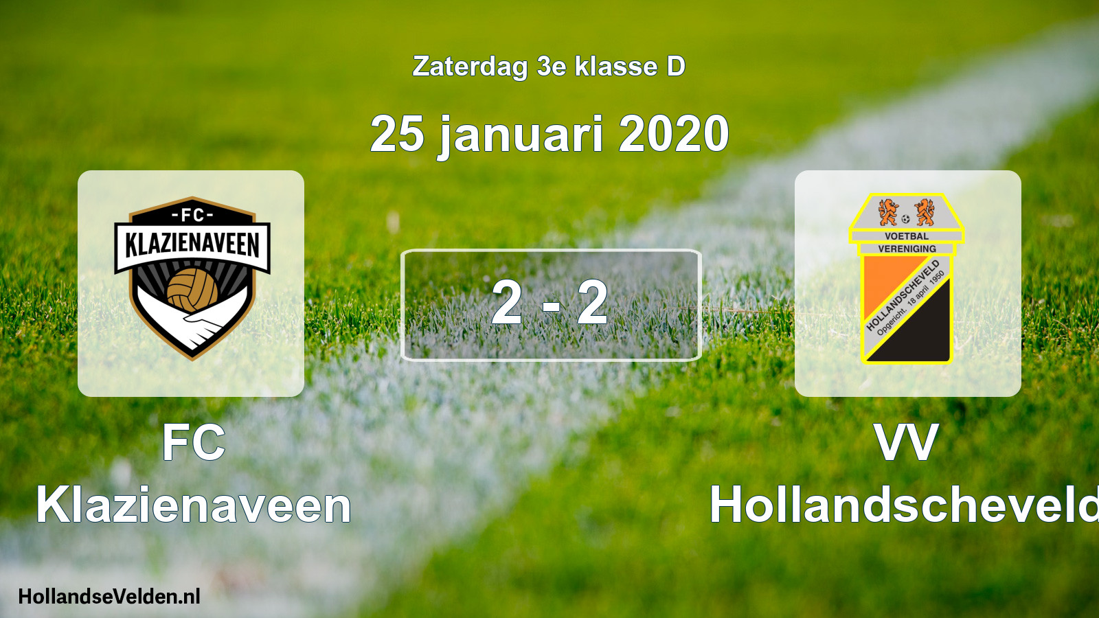 Total number of matches played: FC Klazienaveen - VV Hollandscheveld 2 - 2 (25 January 2020)