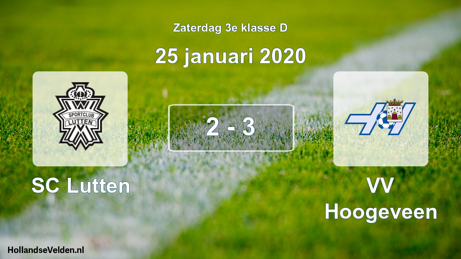 Total number of matches played: SC Lutten - VV Hoogeveen 2 - 3 (25 January 2020)