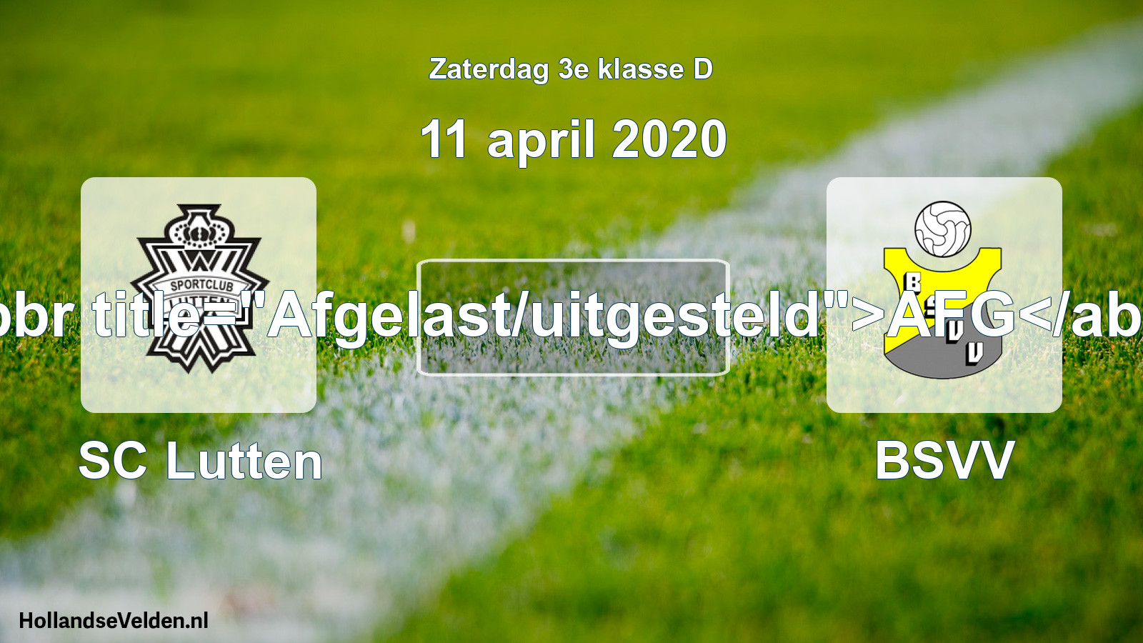 Scheduled Match: SC Lutten - BSVV (11 April 2020)