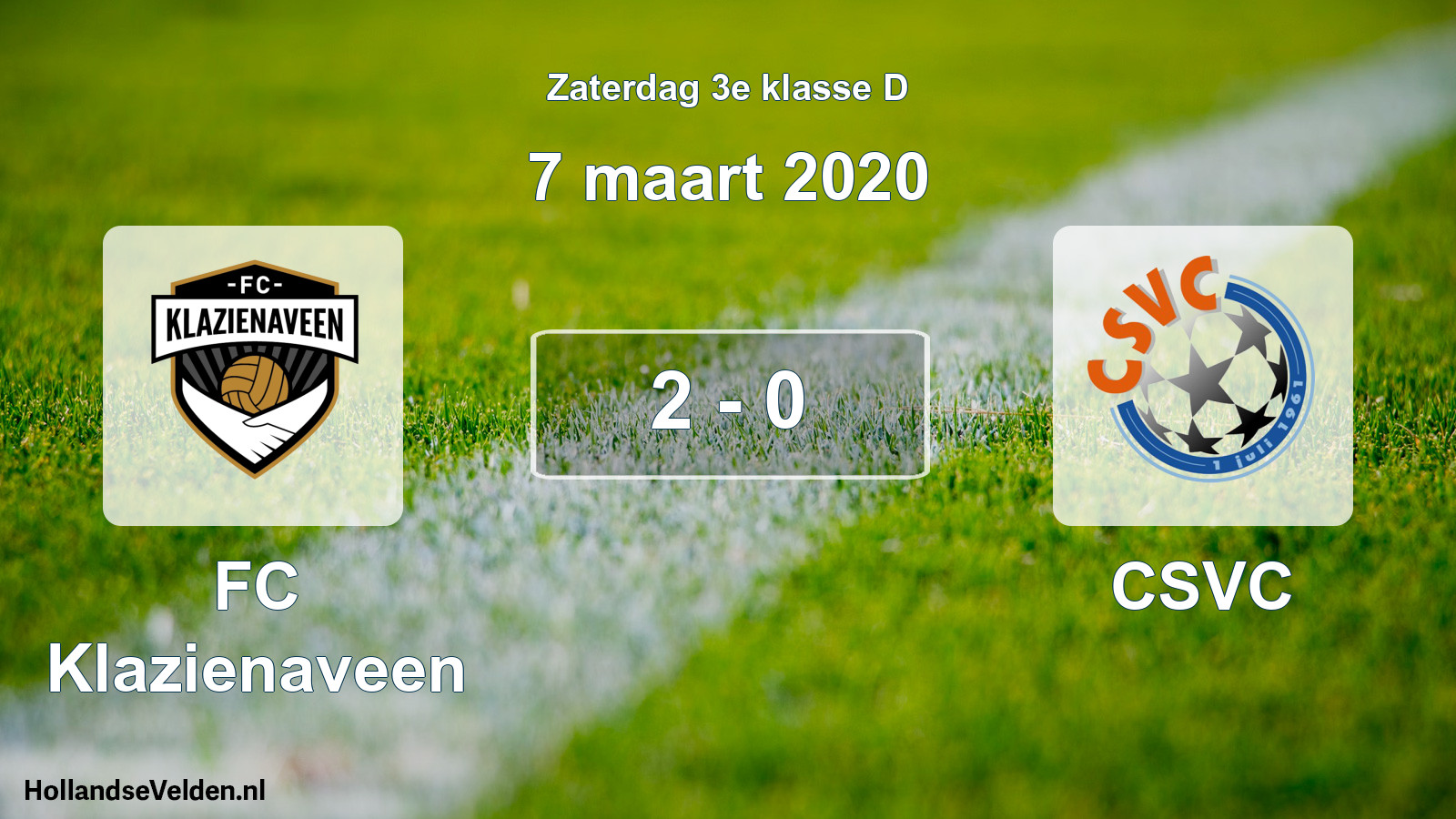 Total number of matches played: FC Klazienaveen - CSVC 2 - 0 (7 March 2020)