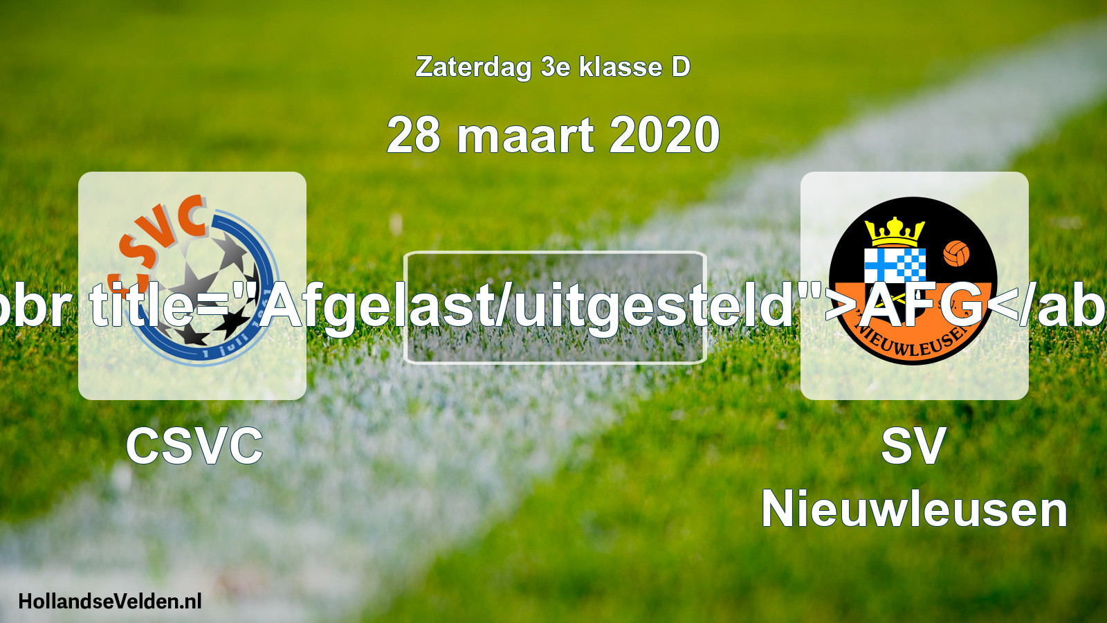 Scheduled Match: CSVC - SV Nieuwleusen (28 March 2020)
