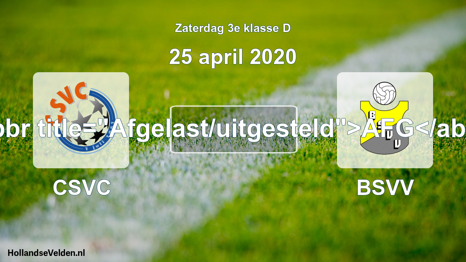 Scheduled Match: CSVC - BSVV (25 April 2020)