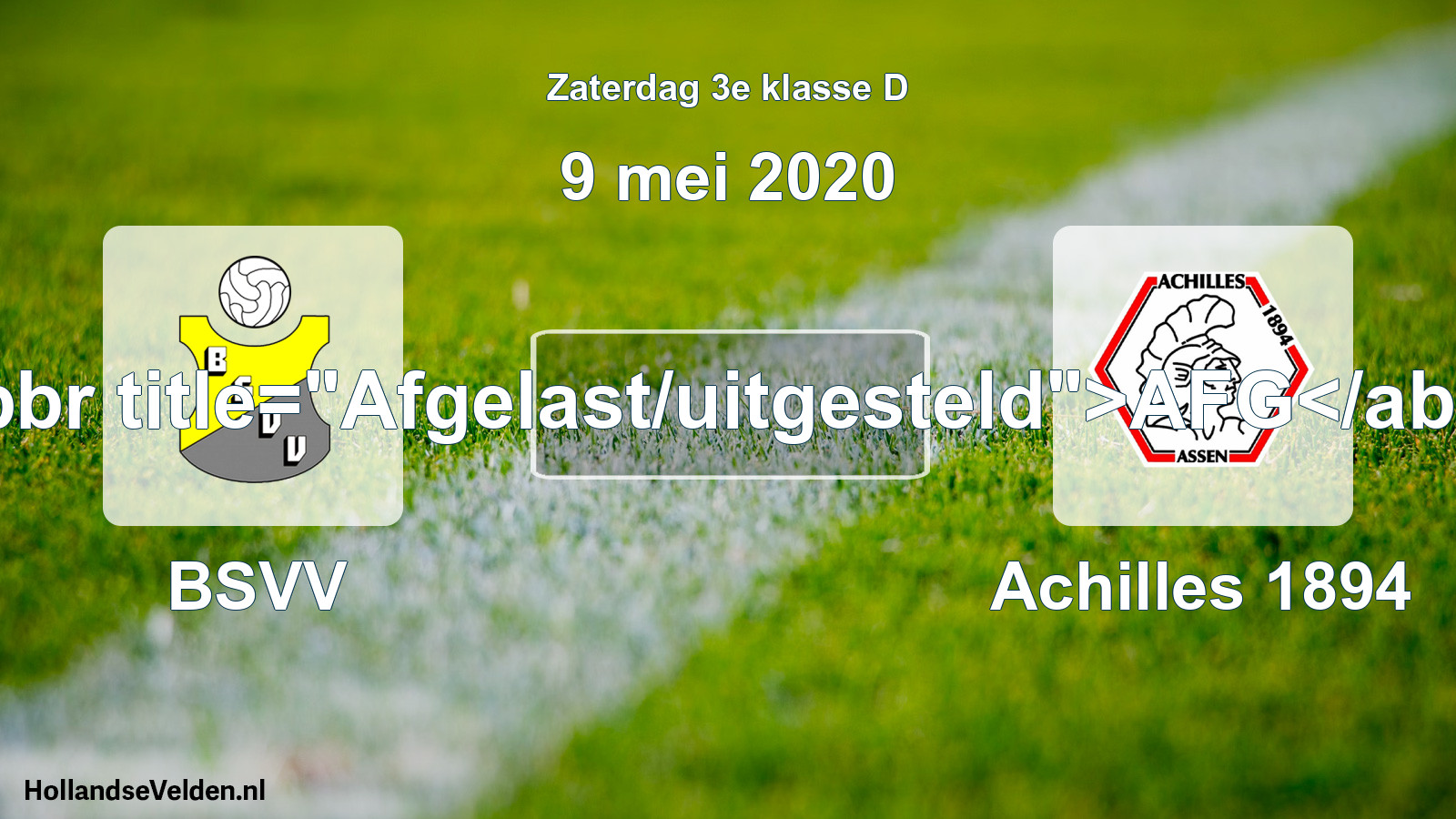 Scheduled Match: BSVV - Achilles 1894 (9 May 2020)