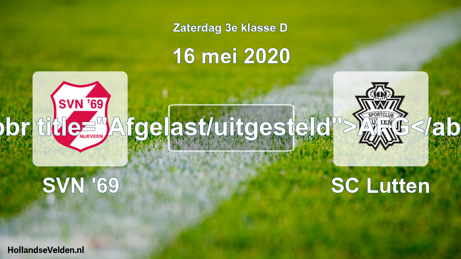 Scheduled Match: SVN '69 - SC Lutten (16 May 2020)