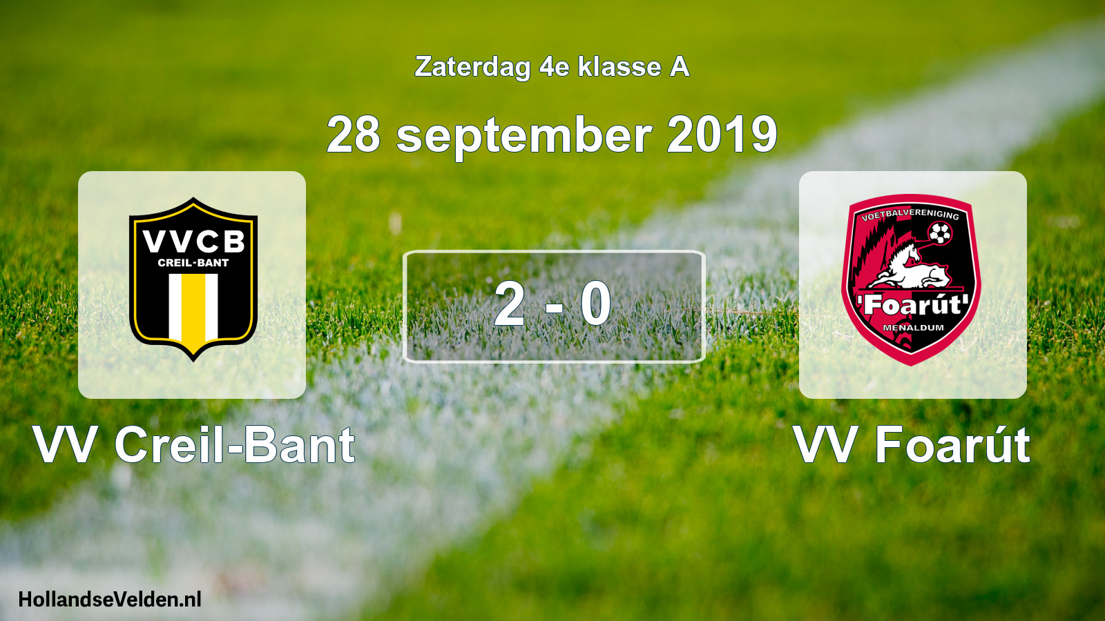 Total number of matches played: VV Creil-Bant - VV Foarút 2 - 0 (28 September 2019)
