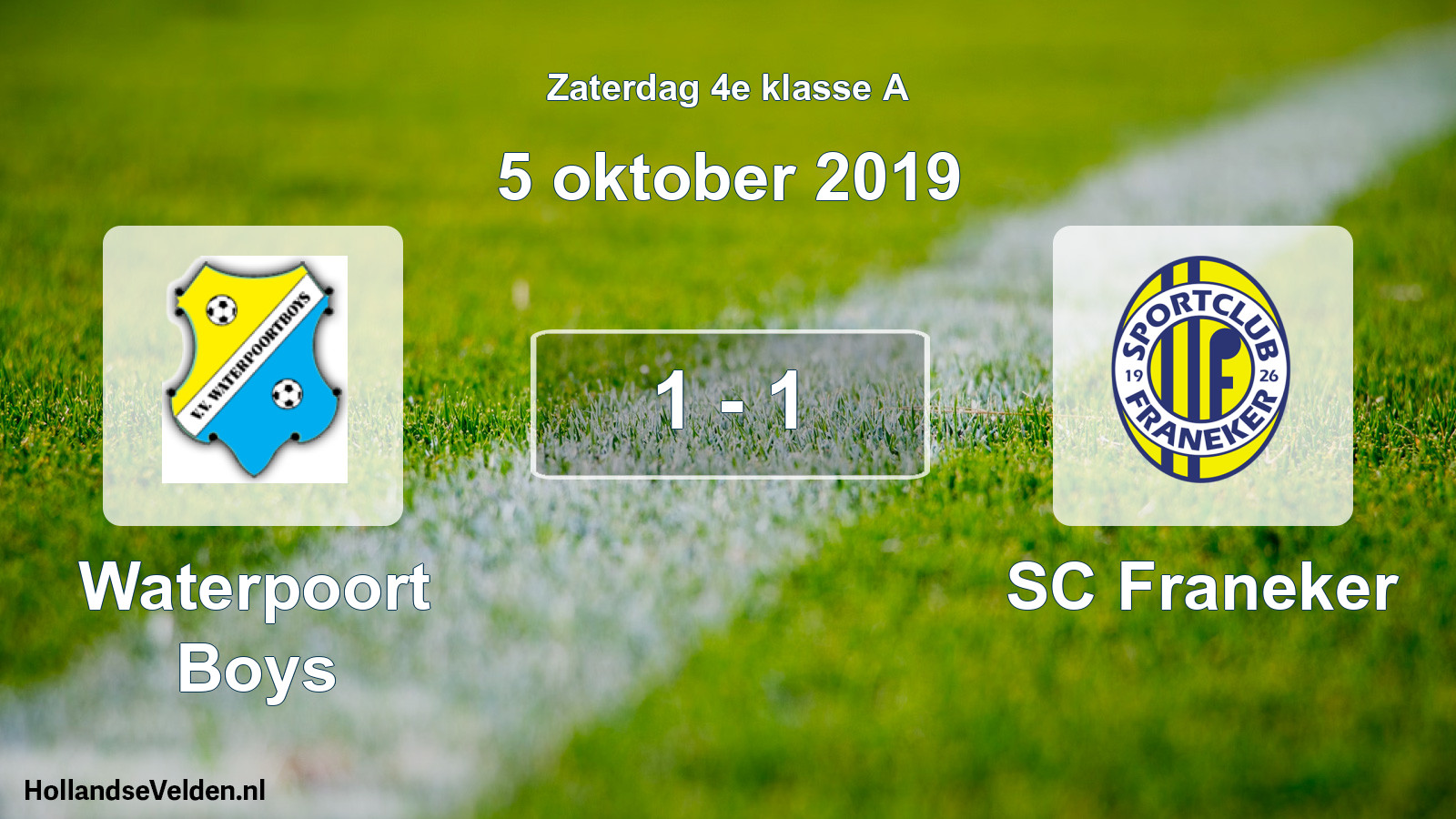Total number of matches played: Waterpoort Boys - SC Franeker 1 - 1 (5 October 2019)