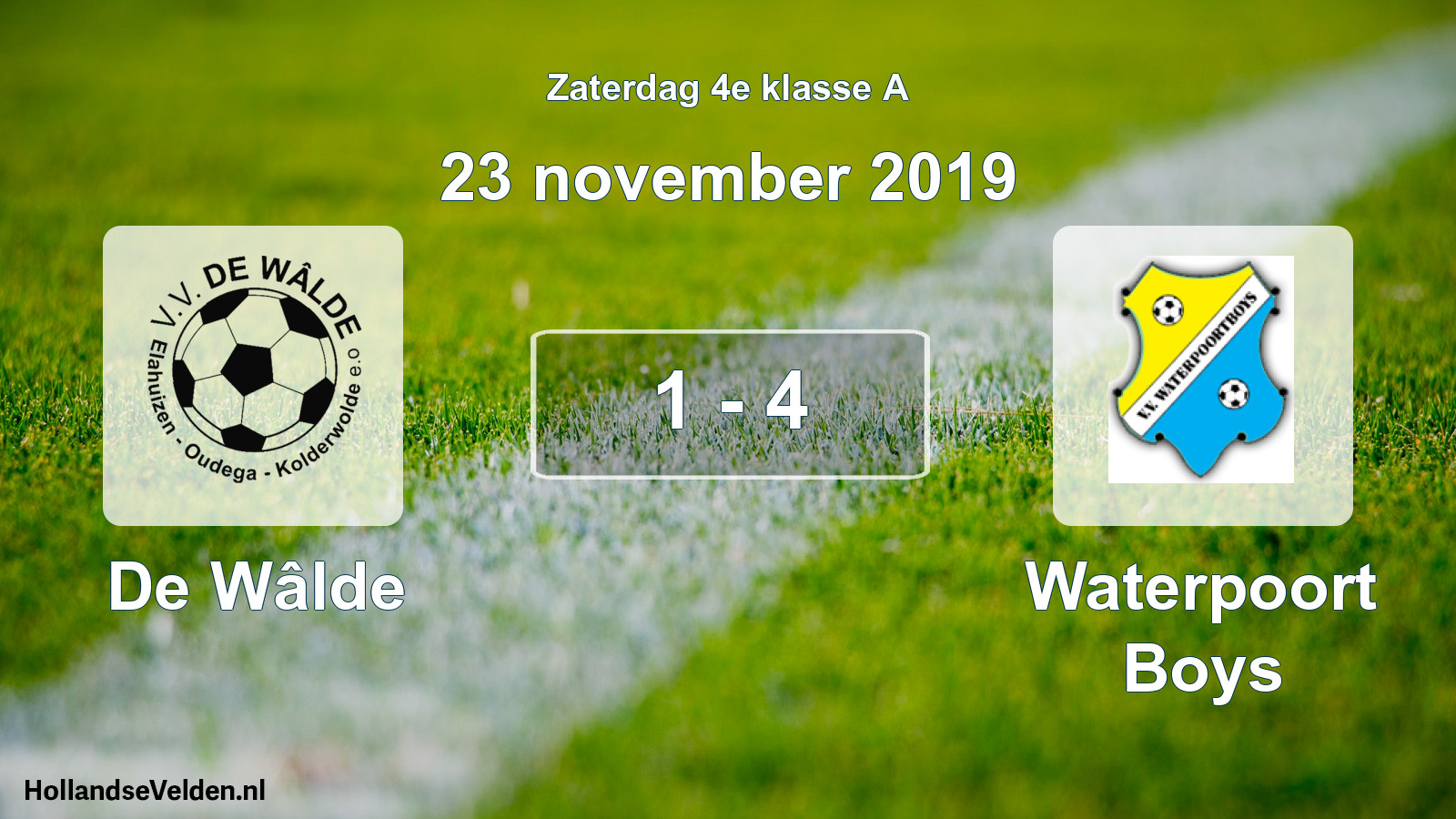 Total number of matches played: De Wâlde - Waterpoort Boys 1 - 4 (23 November 2019)