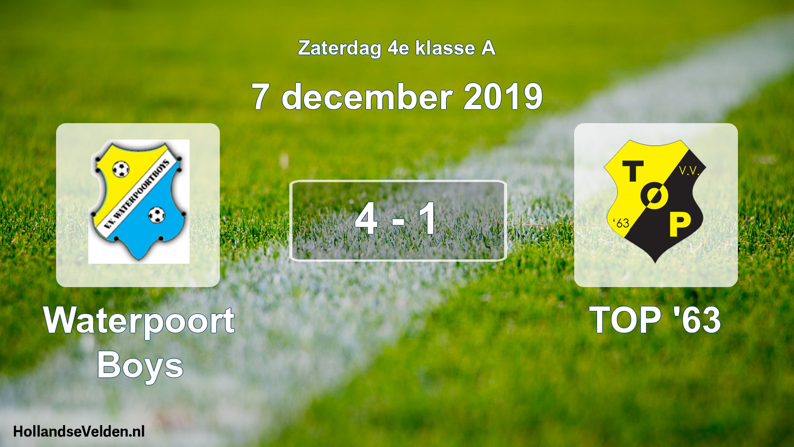 Total number of matches played: Waterpoort Boys - TOP '63 4 - 1 (7 December 2019)