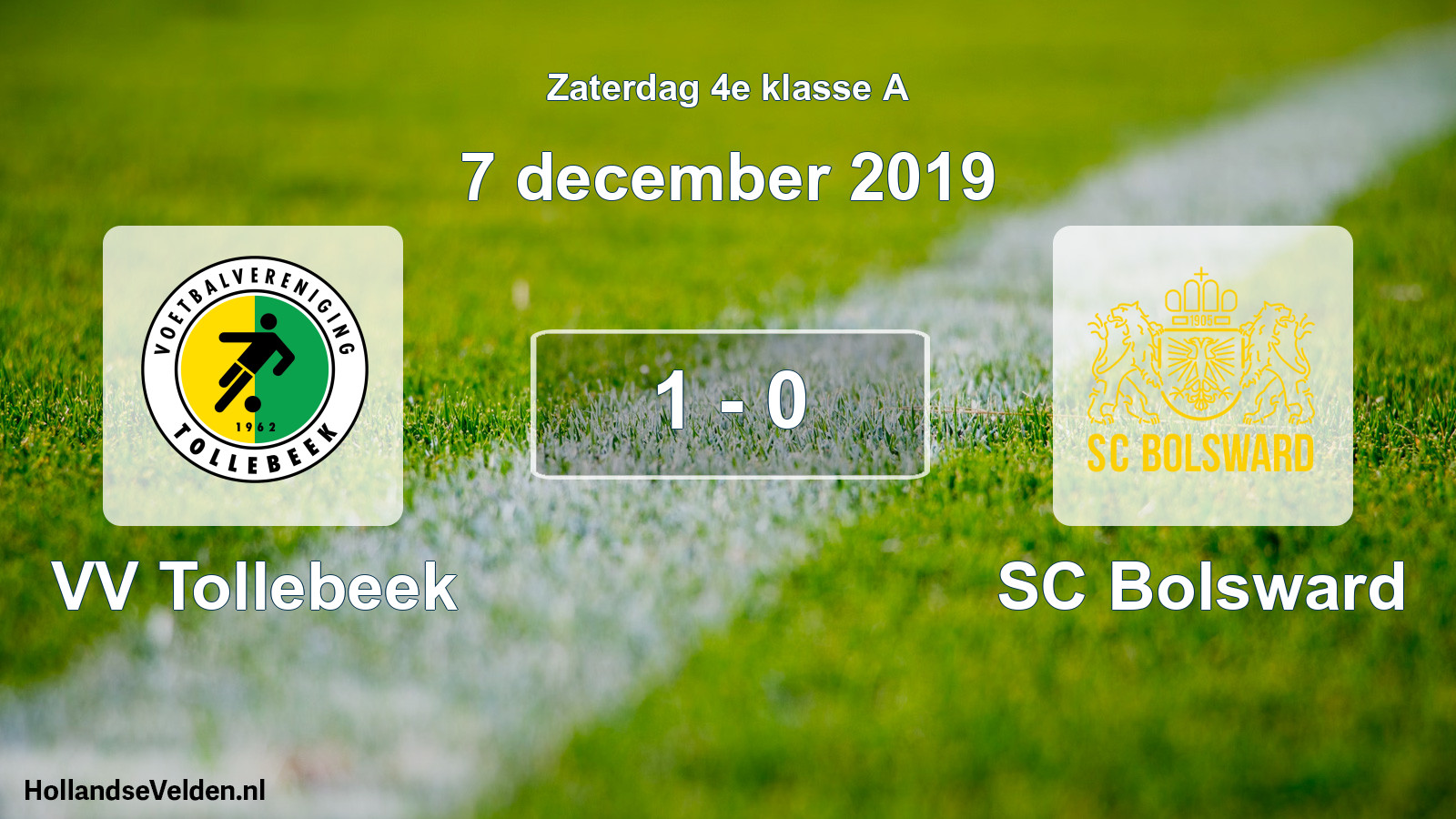 Total number of matches played: VV Tollebeek - SC Bolsward 1 - 0 (7 December 2019)