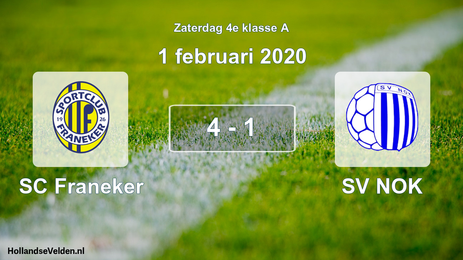 Total number of matches played: SC Franeker - SV NOK 4 - 1 (1 February 2020)