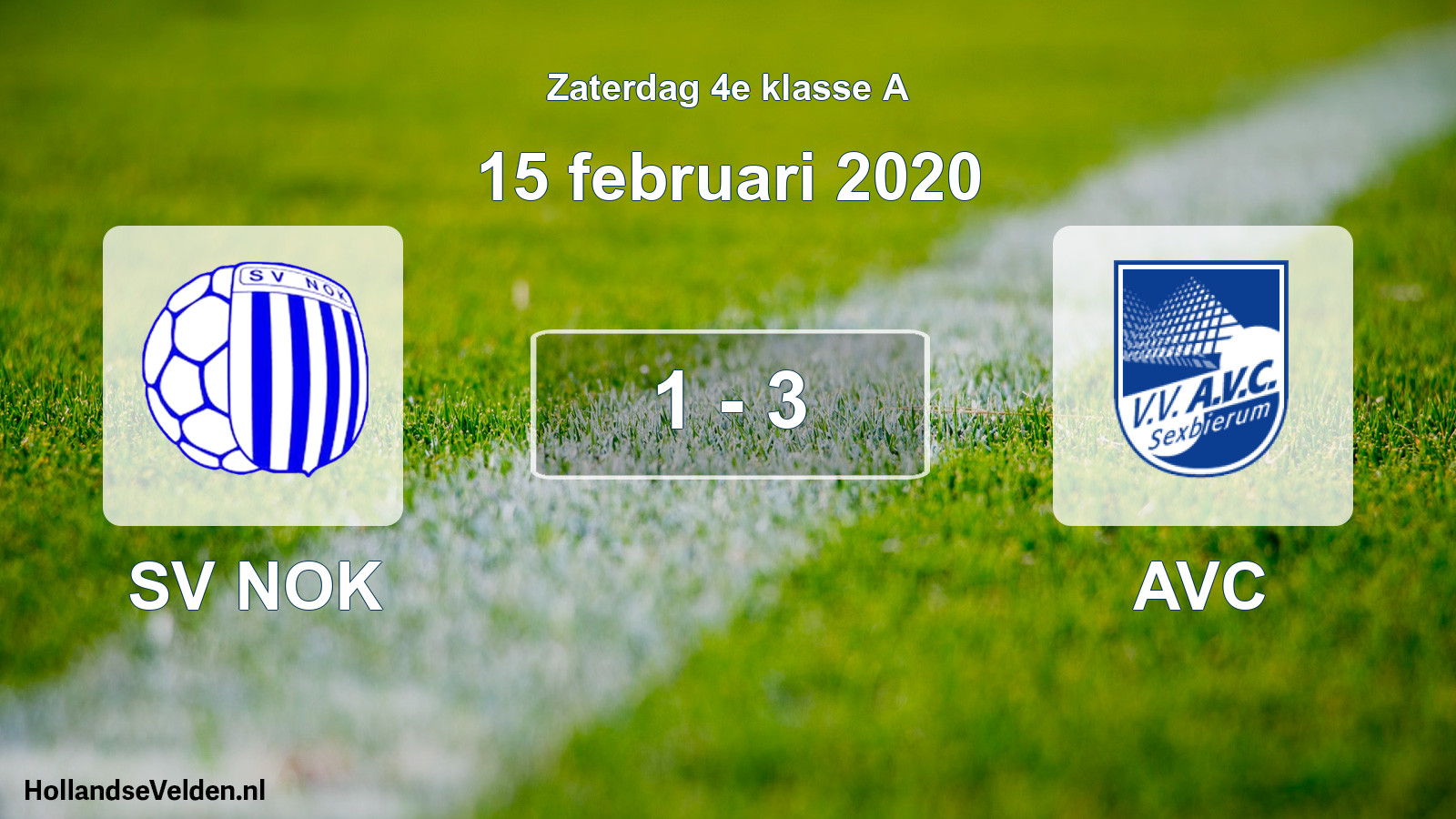 Total number of matches played: SV NOK - AVC 1 - 3 (15 February 2020)