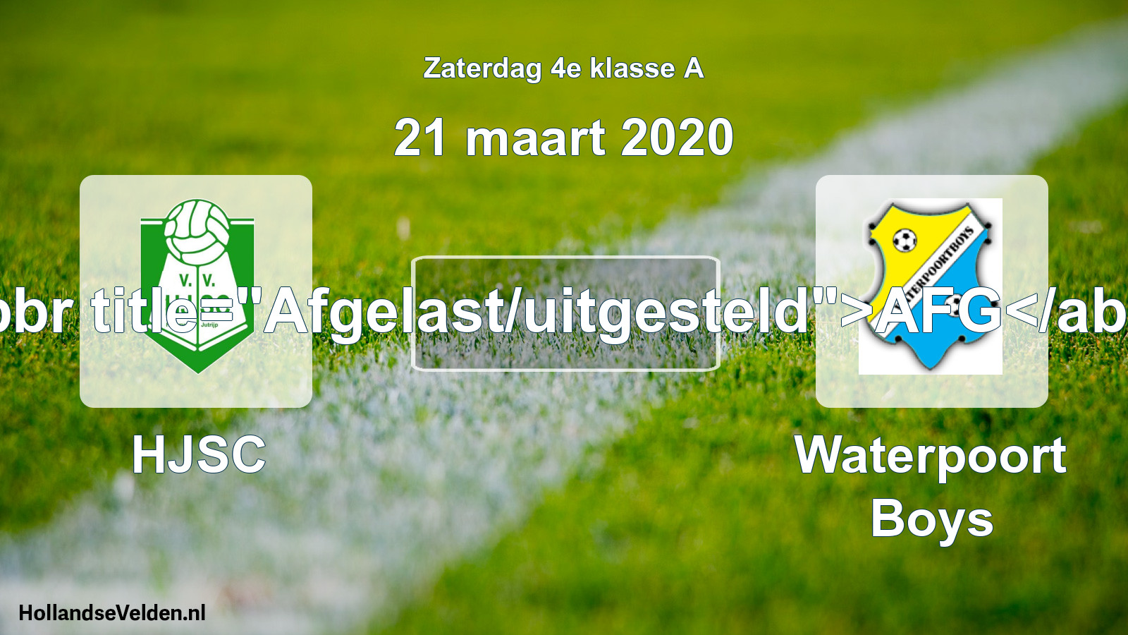 Scheduled Match: HJSC - Waterpoort Boys (21 March 2020)