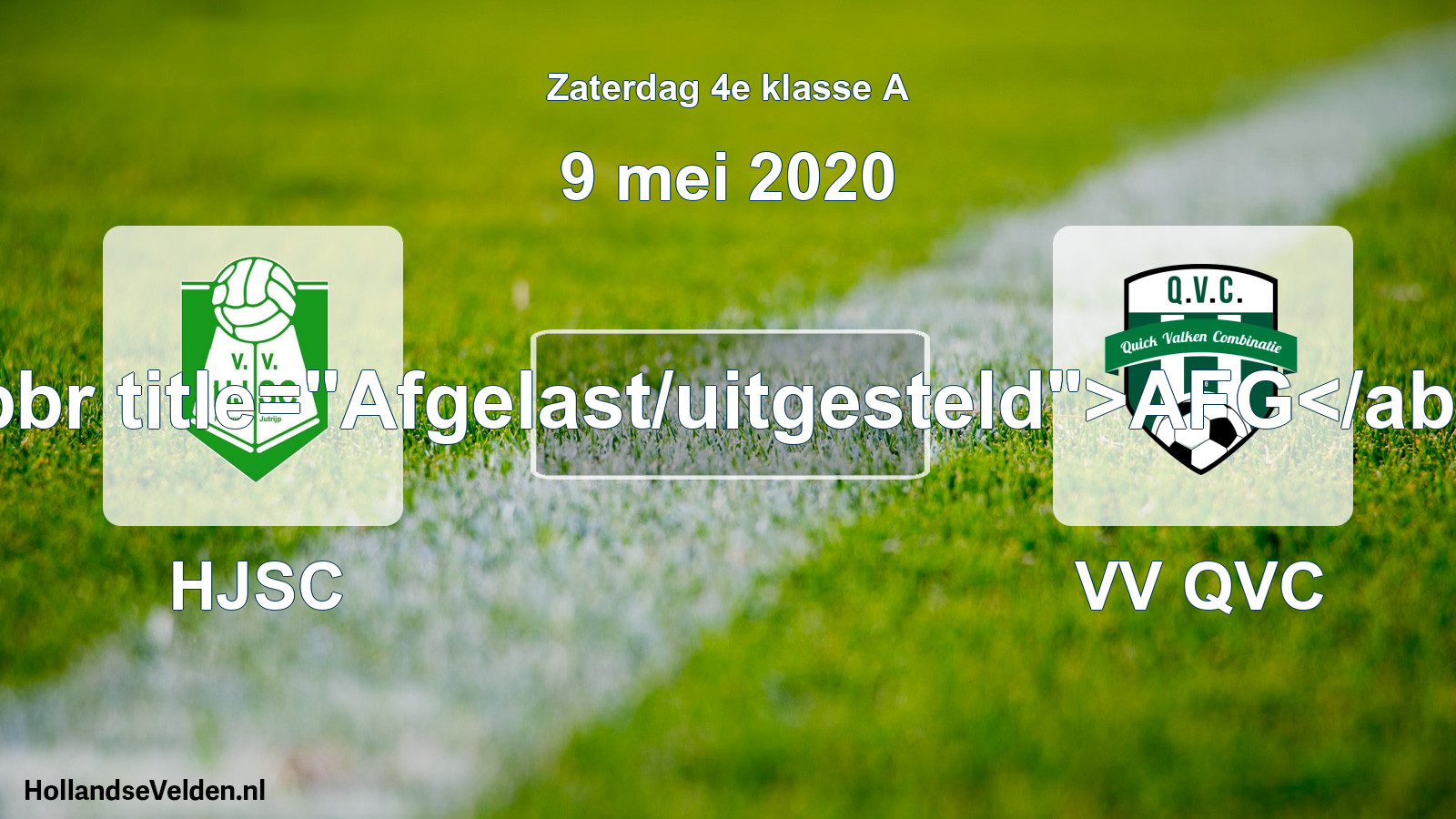 Scheduled Match: HJSC - VV QVC (9 May 2020)
