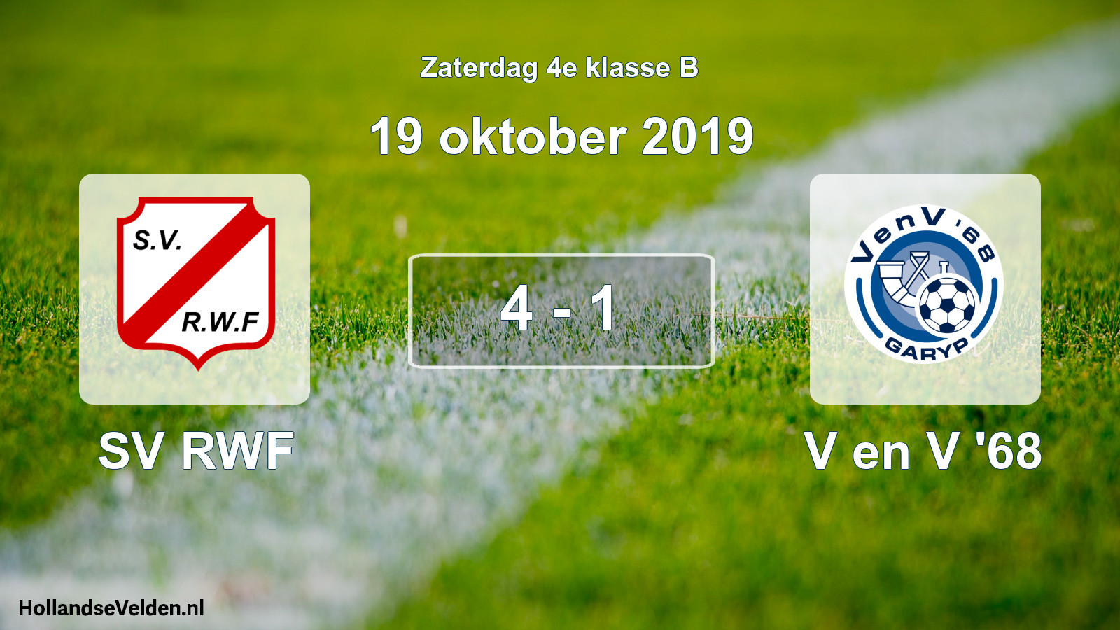 Total number of matches played: SV RWF - V en V '68 4 - 1 (19 October 2019)