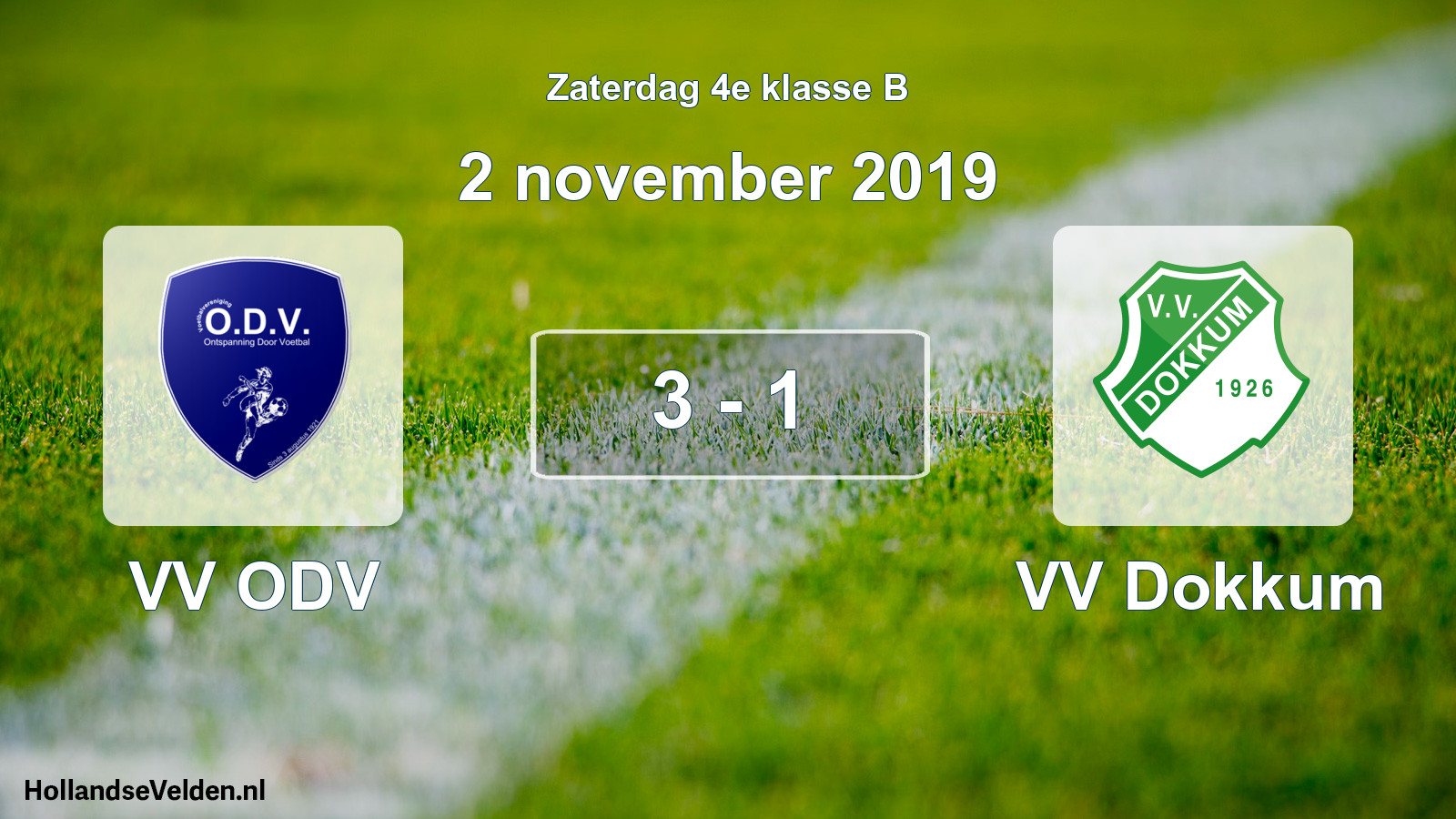Total number of matches played: VV ODV - VV Dokkum 3 - 1 (2 November 2019)
