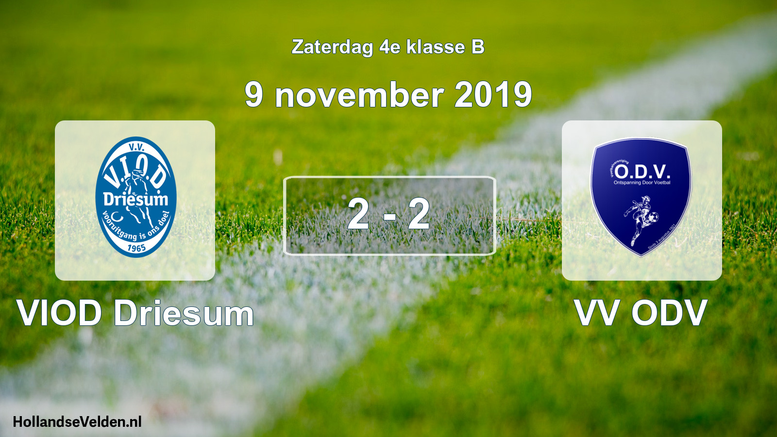 Total number of matches played: VIOD Driesum - VV ODV 2 - 2 (9 November 2019)