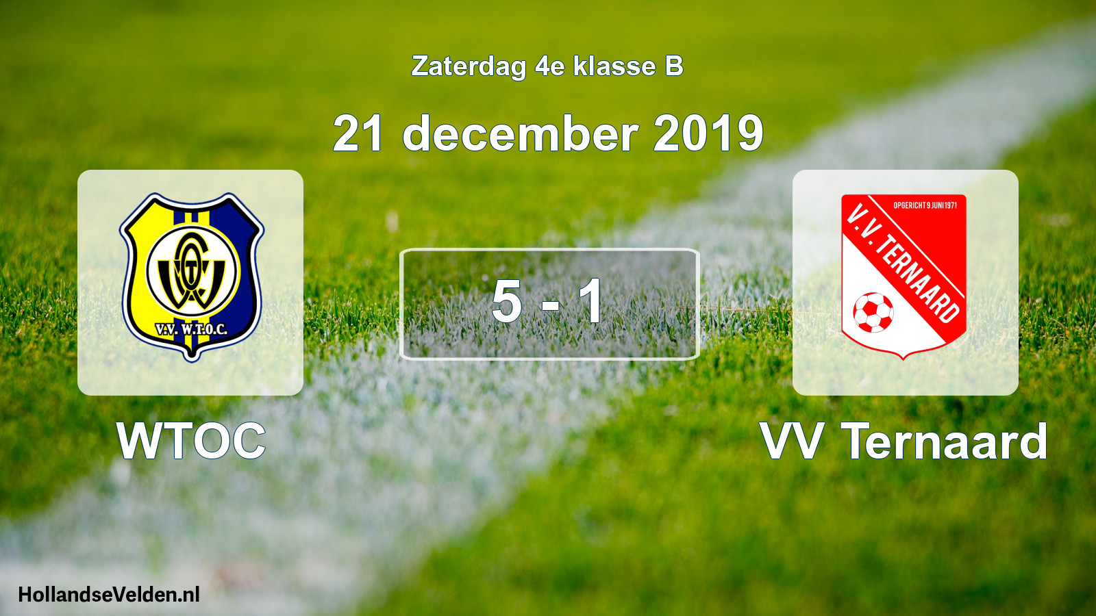 Total number of matches played: WTOC - VV Ternaard 5 - 1 (21 December 2019)