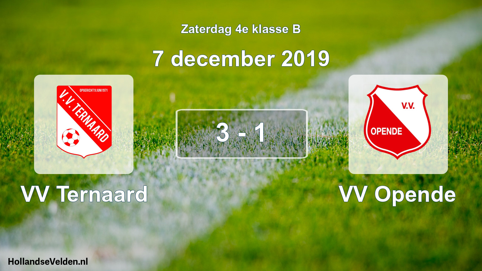 Total number of matches played: VV Ternaard - VV Opende 3 - 1 (7 December 2019)