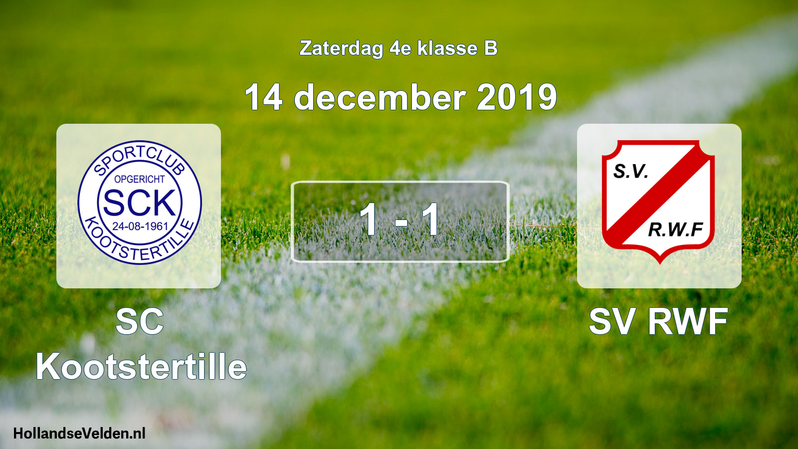 Total number of matches played: SC Kootstertille - SV RWF 1 - 1 (14 December 2019)