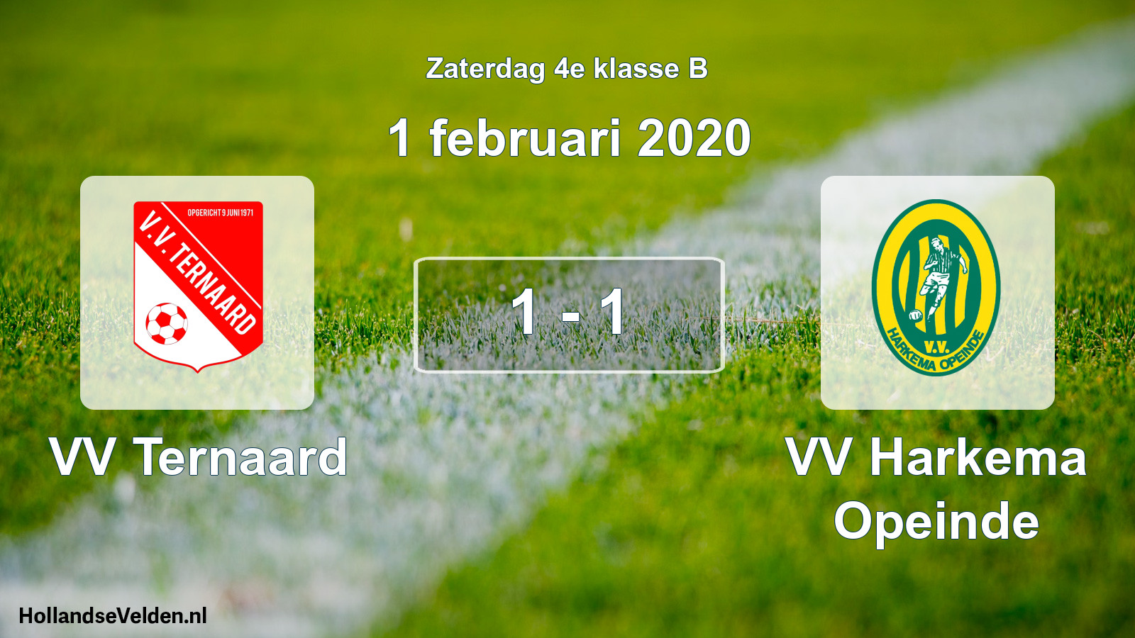 Total number of matches played: VV Ternaard - VV Harkema Opeinde 1 - 1 (1 February 2020)