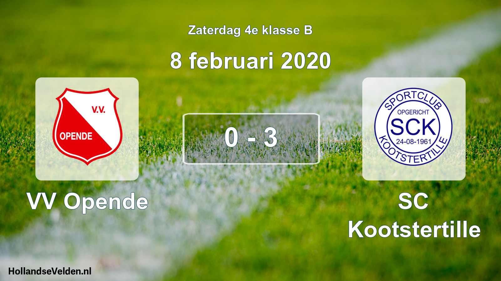 Total number of matches played: VV Opende - SC Kootstertille 0 - 3 (8 February 2020)