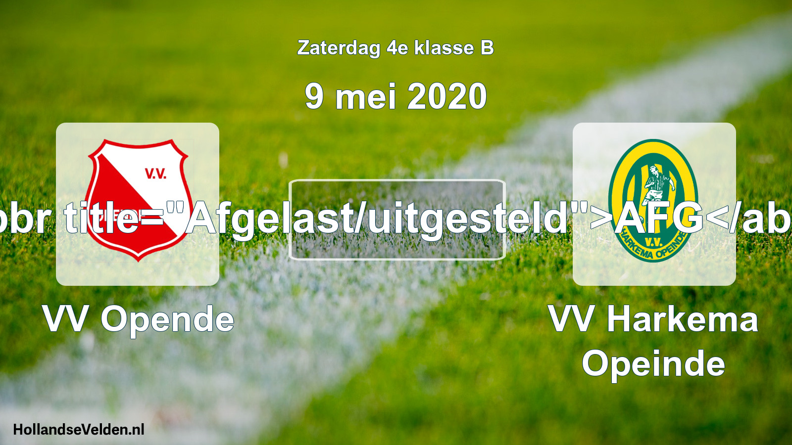 Scheduled Match: VV Opende - VV Harkema Opeinde (9 May 2020)