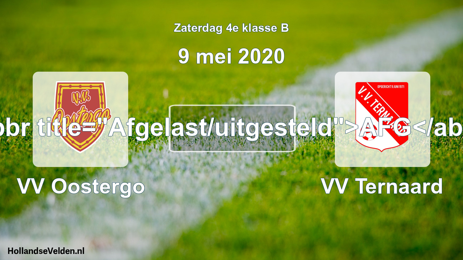 Scheduled Match: VV Oostergo - VV Ternaard (9 May 2020)