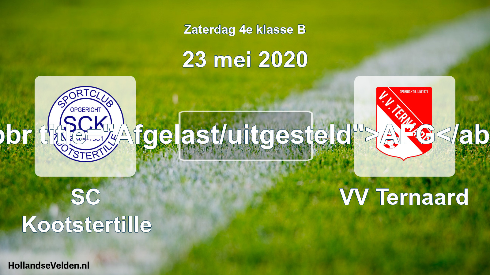 Scheduled Match: SC Kootstertille - VV Ternaard (23 May 2020)
