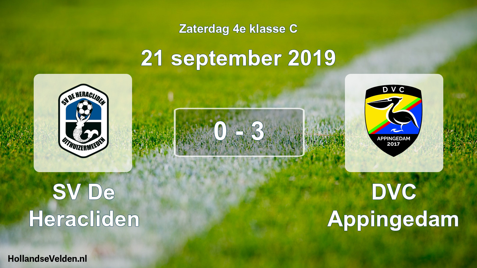 Total number of matches played: SV De Heracliden - DVC Appingedam 0 - 3 (21 September 2019)