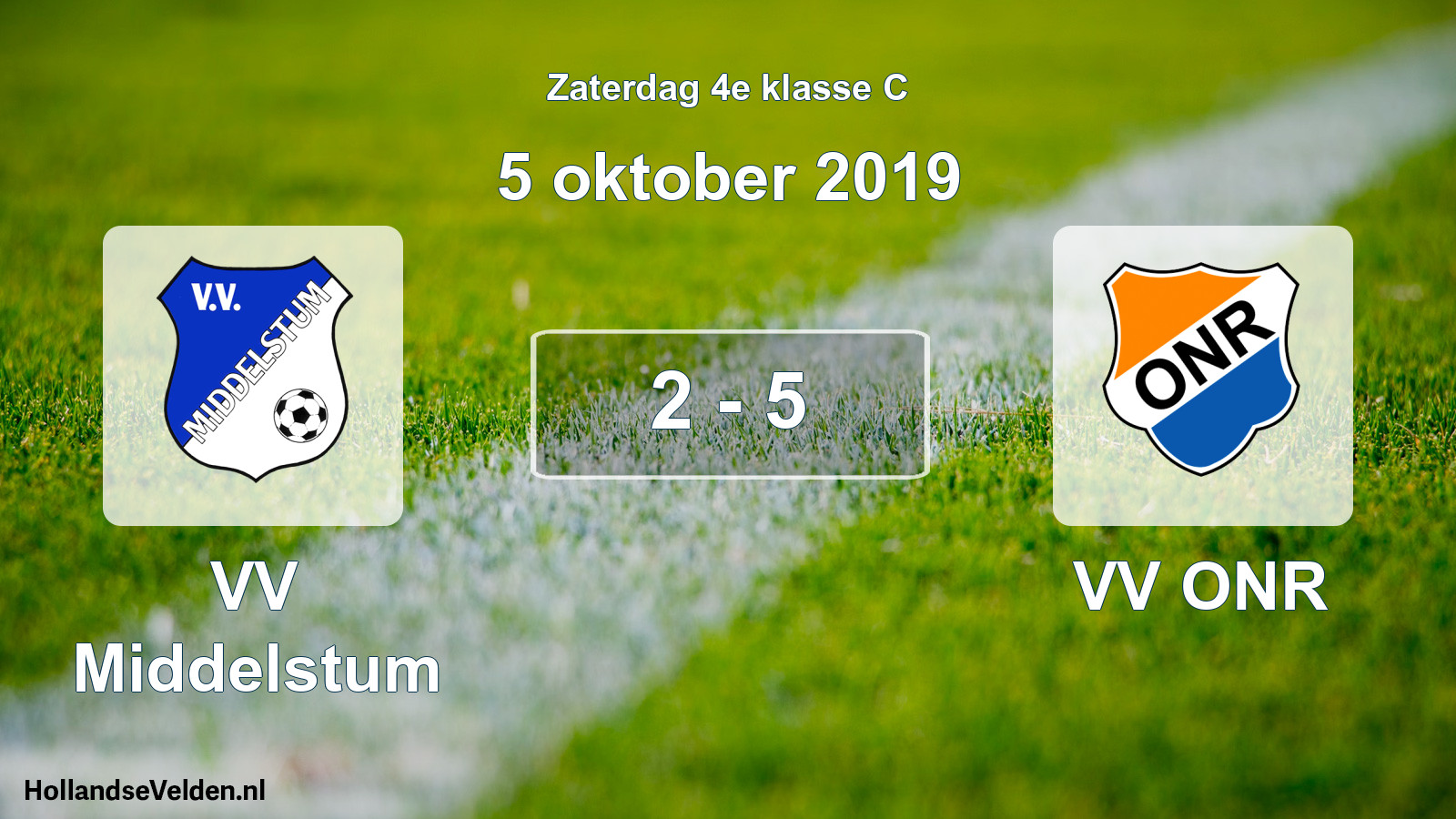 Total number of matches played: VV Middelstum - VV ONR 2 - 5 (5 October 2019)
