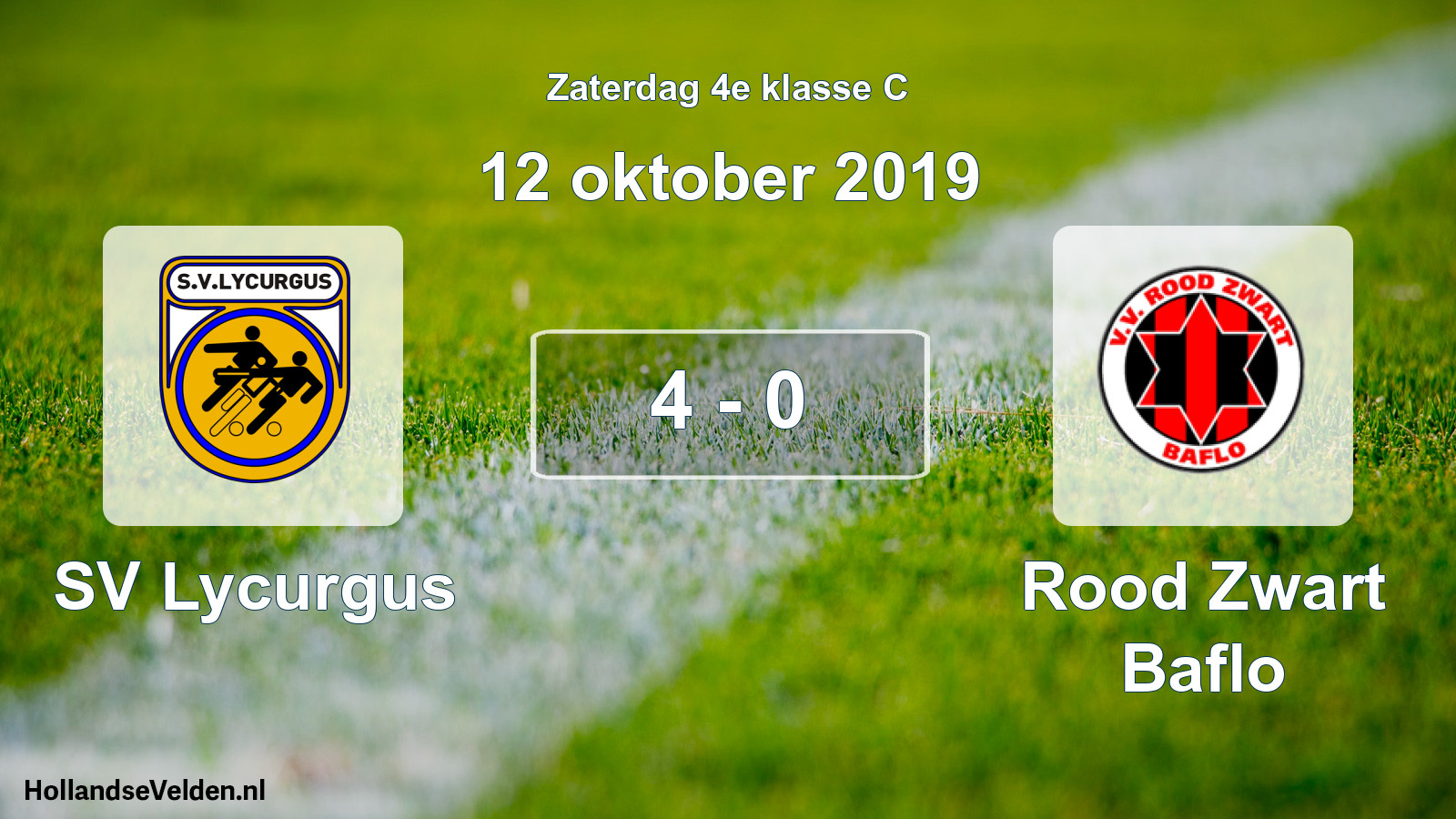 Total number of matches played: SV Lycurgus - Rood Zwart Baflo 4 - 0 (12 October 2019)