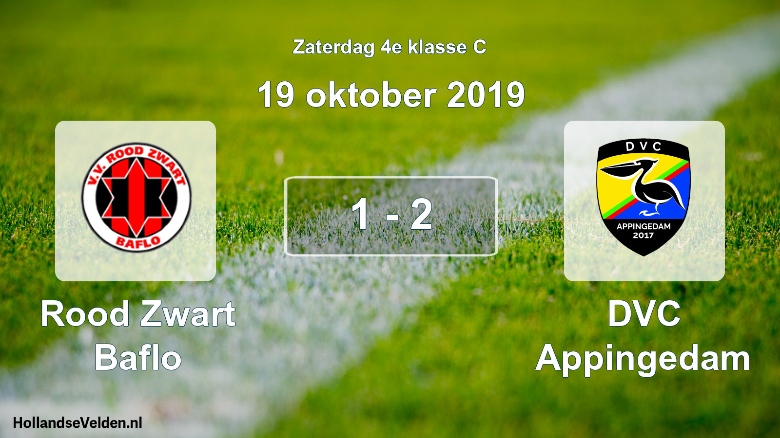 Total number of matches played: Rood Zwart Baflo - DVC Appingedam 1 - 2 (19 October 2019)
